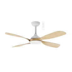 Martec Hampton DC 1320mm Ceiling Fan Matt White/Oak MHDC134WO - The Blue Space