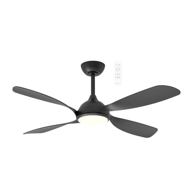 Martec Hampton DC 1320mm Ceiling Fan with LED Light Matt Black MHDC1343M - The Blue Space