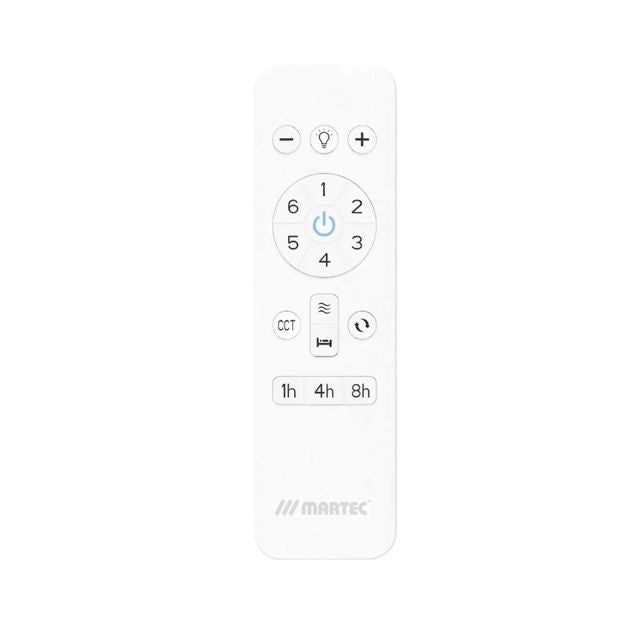 Remote Martec Hampton DC 1320mm Ceiling Fan with LED Light Matt White MHDC1343W - The Blue Space