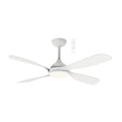 Martec Hampton DC 1320mm Ceiling Fan with LED Light Matt White MHDC1343W - The Blue Space