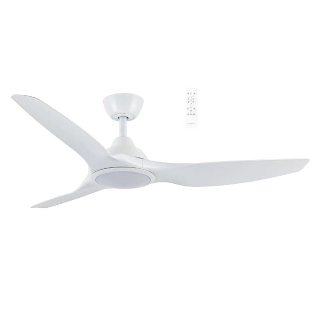 Martec Impact DC 1320mm Ceiling Fan with LED Light Matt White MIDC1333W - The Blue Space