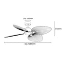 Line Drawing Martec Kingston DC 1260mm WIFI Remote Control Ceiling Fan Matt White MKDC124W - The Blue Space