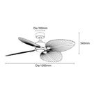 Line Drawing Martec Kingston DC 1260mm WIFI Remote Control Ceiling Fan with LED Light Old Bronze MKDC1243OB - The Blue Space