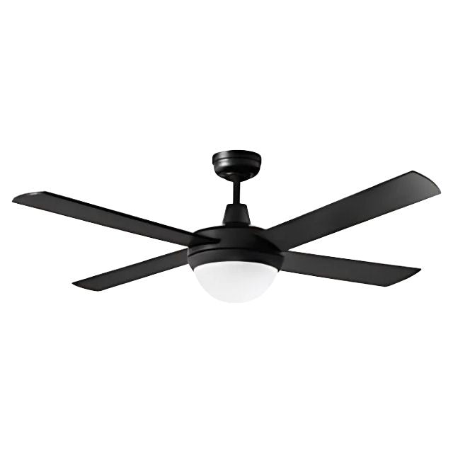 Martec Lifestyle 1320mm 4 Blade Ceiling Fan with Light 2 x E27 Matt Black DLS1344M - The Blue Space