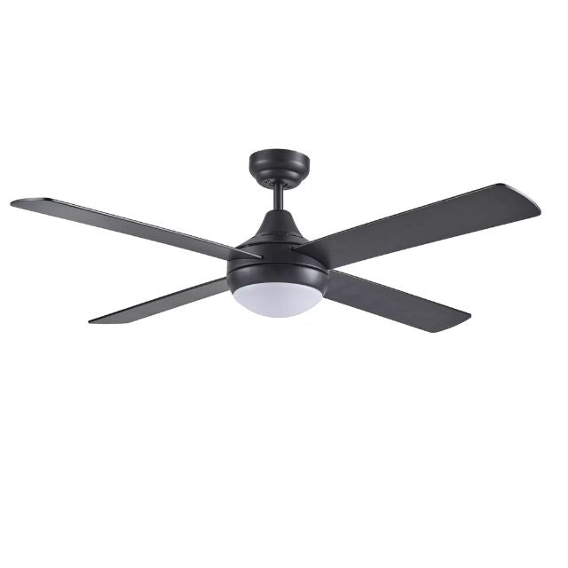 Martec Link 1220mm 4 Blade Ceiling Fan with 15w LED  Light Matt Black FSL1243M - The Blue Space