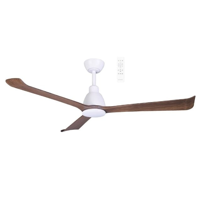 Martec Polo DC 1320mm Ceiling Fan with LED Light Matt White/Walnut MDCP1333WWN - The Blue Space