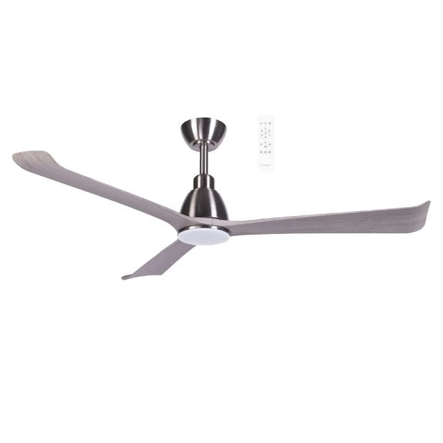 Martec Polo DC 1320mm Ceiling Fan with LED Light Nickel/Driftwood MDCP1333ND - The Blue Space