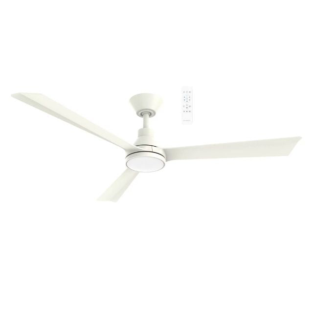 Martec Riviera DC 1320mm Ceiling Fan with LED Light Matt White MRDC1333W - The Blue Space