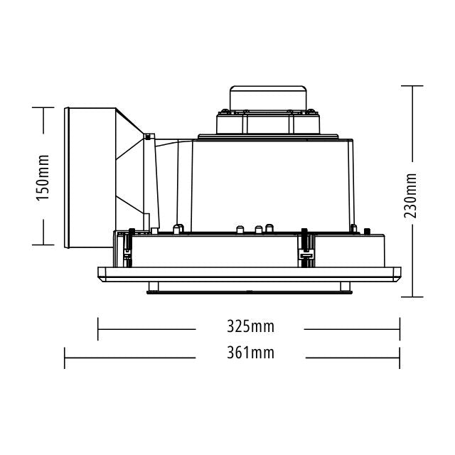 Martec Saturn Square 325mm Exhaust Fan White