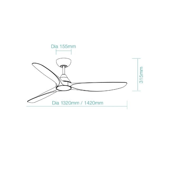 Martec Seaforth DC 1420mm Ceiling Fan Matt Black/Teak MDCS143MT - The Blue Space