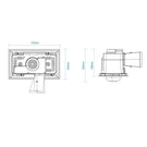 Line Drawing Martec Striker 2 Heat 3 in 1 Bathroom Heater Exhaust Fan with LED Downlight White MBHS2LW - The Blue Space