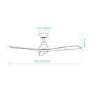 Line Drawing Martec Triumph DC 1320mm Ceiling Fan Antique Bronze/Walnut MDCT133AWN - The Blue Space