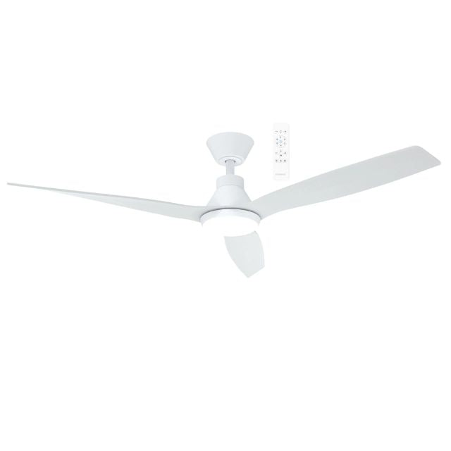 Martec Triumph DC 1320mm Ceiling Fan with LED Light Matt White MDCT1333W - The Blue Space