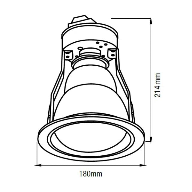 Line Drawing Martec Uno Single Heat Lamp Bathroom Heater MBHU1LW - The Blue Space