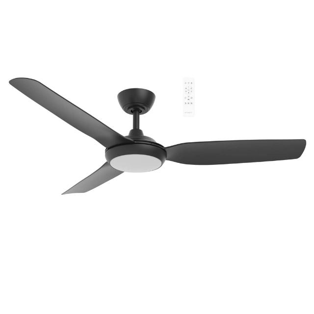 Martec Viper DC 3 1320mm Ceiling Fan with LED Light Matt Black MVDC1333M - The Blue Space