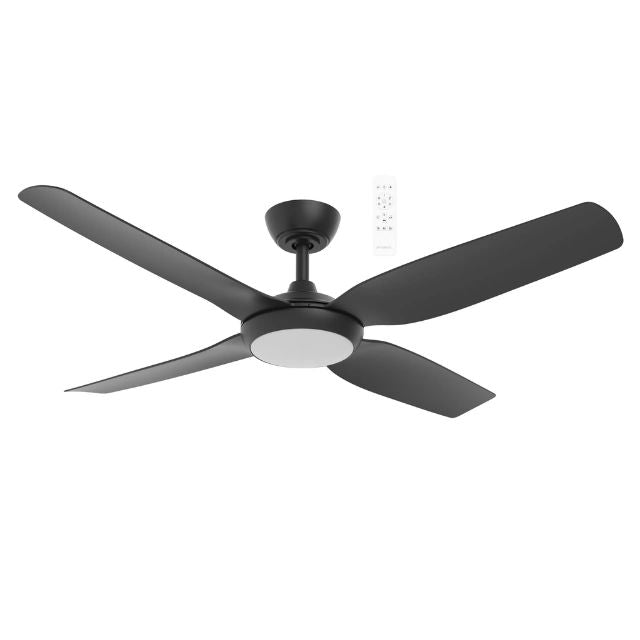 Martec Viper DC 4 1220mm Ceiling Fan with LED Light Matt Black MVDC1243M - The Blue Space