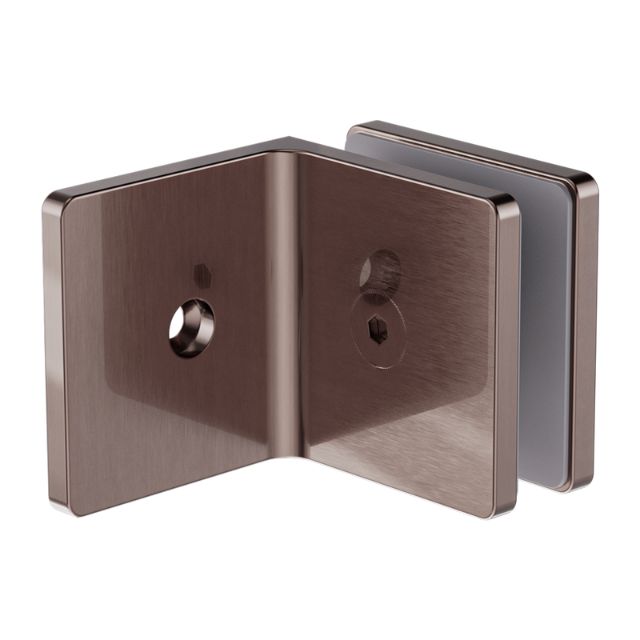 Nero 90 Degree Glass to Wall Bracket Brushed Bronze NRSH204ABZ - The Blue Space