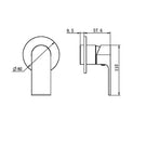 Technical Drawing Nero Bianca Shower Mixer 80mm Plate Trim Kits Only Brushed Bronze NR321511DTBZ - The Blue Space