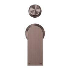 Front Nero Bianca Shower Mixer With Divertor Separate Back Plate Brushed Bronze NR321511GBZ - The Blue Space