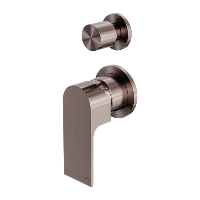 Nero Bianca Shower Mixer With Divertor Separate Back Plate Brushed Bronze NR321511GBZ - The Blue Space