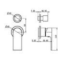 Technical Drawing Nero Bianca Shower Mixer With Divertor Separate Back Plate Trim Kits Only Brushed Bronze NR321511GTBZ - The Blue Space