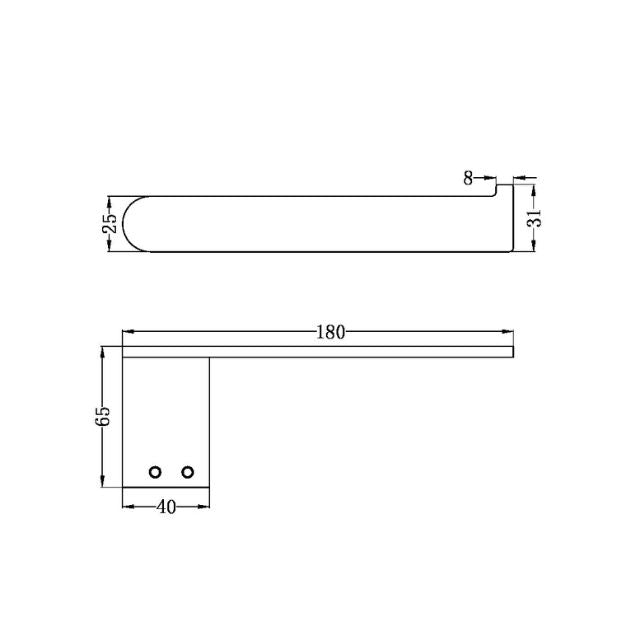 Technical Drawing Nero Bianca Toilet Roll Holder Brushed Bronze NR9086BZ - The Blue Space