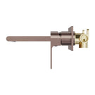 Side Nero Bianca Wall Basin/Bath Mixer 187mm Brushed Bronze NR321510ABZ - The Blue Space