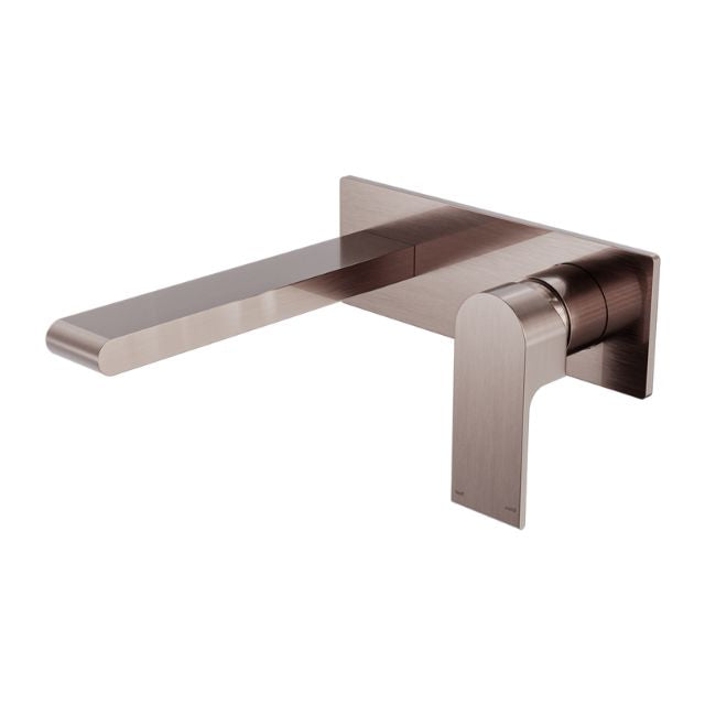 Nero Bianca Wall Basin/Bath Mixer 187mm Brushed Bronze NR321510ABZ - The Blue Space