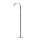nero mecca round freestanding mixer with hand shower brushed nickel | The Blue Space