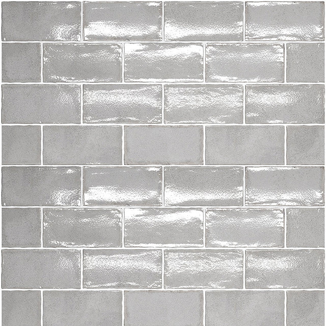 Nickel Grey Dianna Hand Made Subway Tile 75 x 150 x 9mm Spanish Ceramic  | The Blue Space