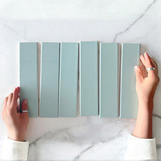 Pale Blue Bella Subway Tile Gloss 65 x 265 x 6mm Ceramic  | The Blue Space