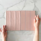 Pastel Pink Bella Subway Tile Gloss 65 x 265 x 6mm Ceramic  | The Blue Space