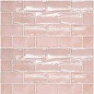 Pink Dianna Hand Made Subway Tile 75 x 150 x 9mm Spanish Ceramic  | The Blue Space