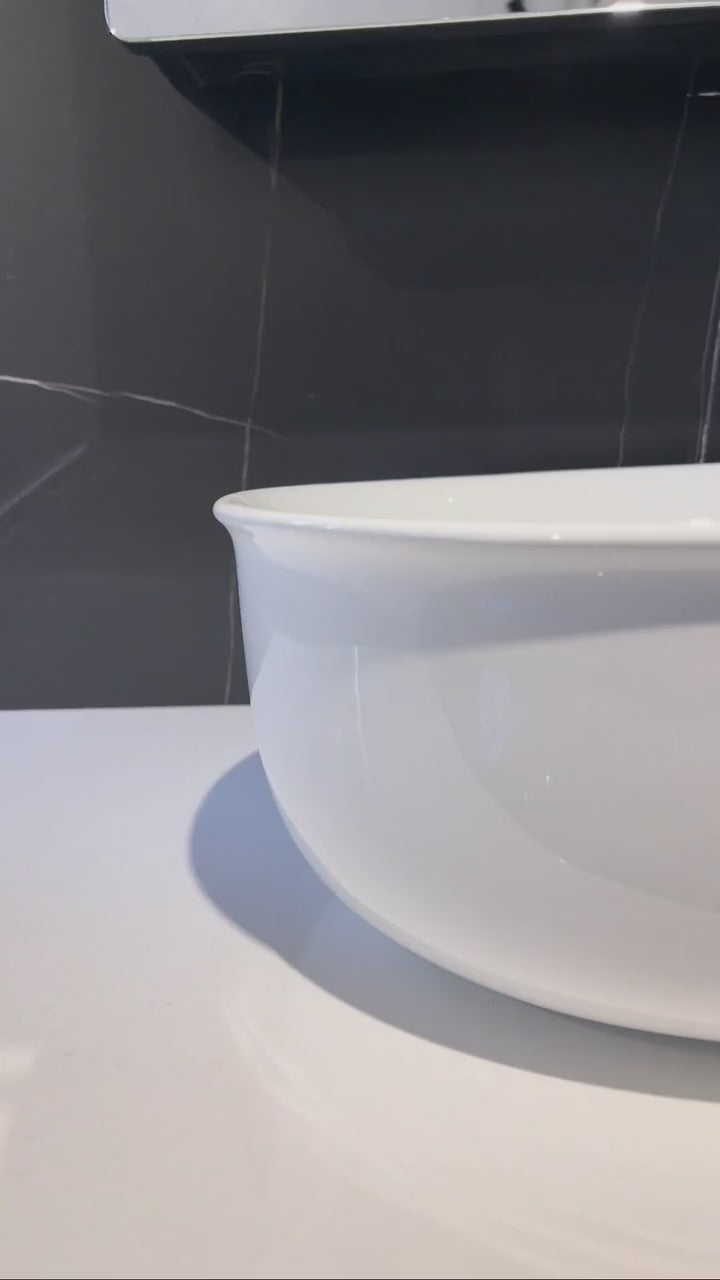 Otti Bronte Oval Above Counter Basin Gloss White 500x350