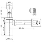 Technical Drawing Nero 40mm Round Bottle Trap Gun Metal NRA186wGM - The Blue Space