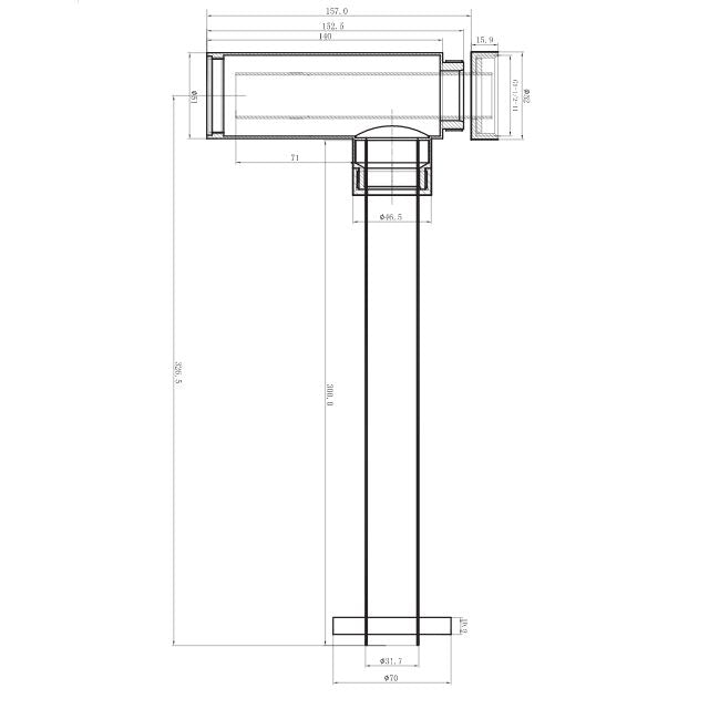 Technical Drawing ADP Waterloo Bottle Trap Brushed Brass JTAPBTWATBB - The Blue Space