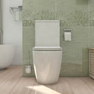 Front Closed BelBagno Alexander-R Rimless Nano-Glaze Toilet Suite BB0152-R-TS - The Blue Space