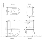 Technical Drawing BelBagno Alexander-R Rimless Nano-Glaze Toilet Suite BB0152-R-TS - The Blue Space