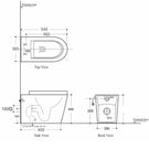 Technical Drawing BelBagno Flay-R Rimless Nano Concealed Suite with Geberit Cistern BB002CH-GEB - The Blue Space