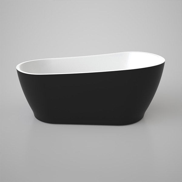 Caroma Noir Freestanding Slipper Bath 1700mm in Black - The Blue Space