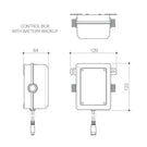 Technical Drawing Control Box Caroma Urbane II Sensor Hob Mounted Outlet Tap  - Brushed Brass 99674BB6A - The Blue Space