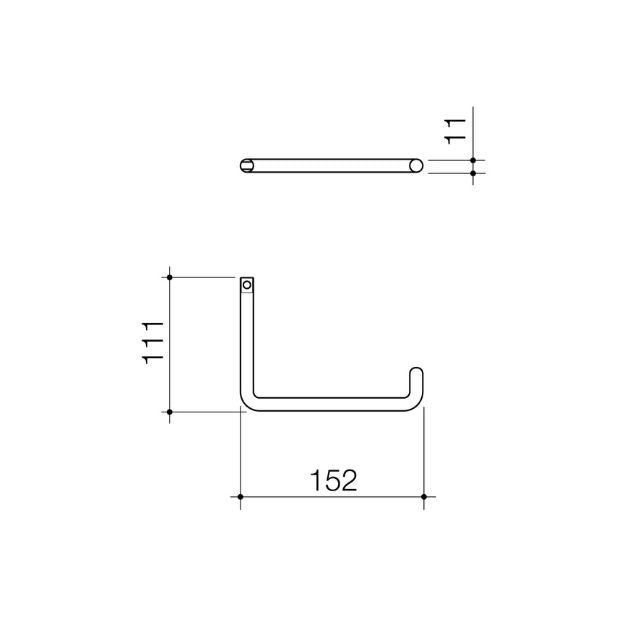 Technical Drawing Caroma Urbane II Universal Toilet Roll Holder - Chrome 96329C - The Blue Space