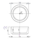 Technical Drawing Decina Florencia 1400mm Freestanding Bath with Integrated Overflow FL1400WIO - The Blue Space