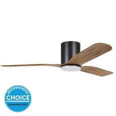 Eglo Iluka 52 Inch DC Fan 18W LED Tri-Col Black Wood Hugger 20538315 - The Blue Space