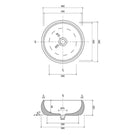 Technical Drawing Eight Quarters 360mm Luna Circle Basin - Gloss White EQLCS-GW - The Blue Space