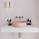 Front Eight Quarters 390mm Concrete Circle Above Counter Basin - Blush EQCO1-B - The Blue Space