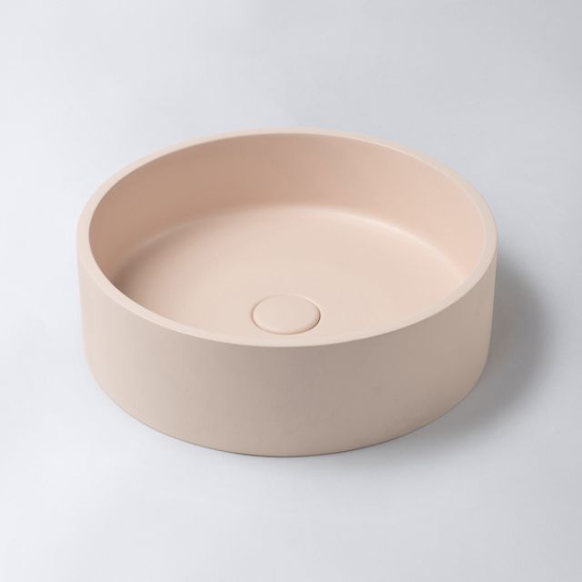 Eight Quarters 390mm Concrete Circle Above Counter Basin - Blush EQCO1-B - The Blue Space