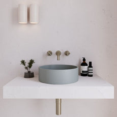 Front Eight Quarters 390mm Concrete Circle Above Counter Basin - Grey EQCO1-G - The Blue Space