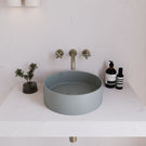 Top Eight Quarters 390mm Concrete Circle Above Counter Basin - Grey EQCO1-G - The Blue Space