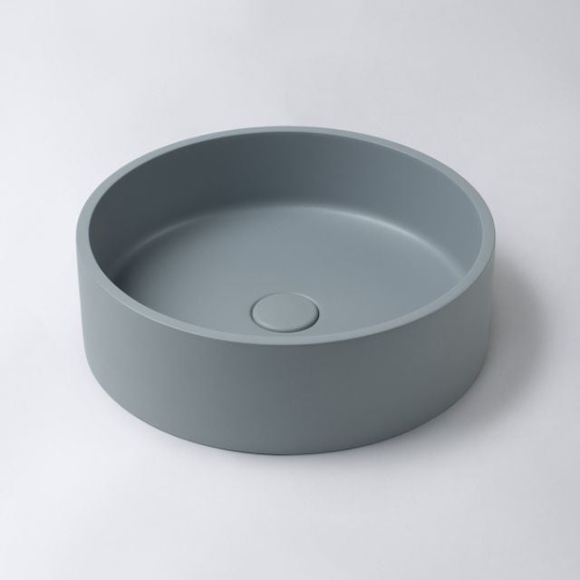 Eight Quarters 390mm Concrete Circle Above Counter Basin - Grey EQCO1-G - The Blue Space